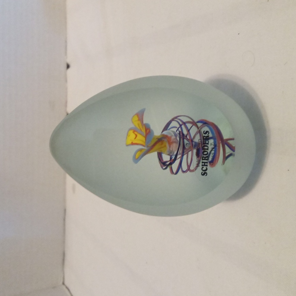 Schroders Vintage Art Glass Paperweight From Norway